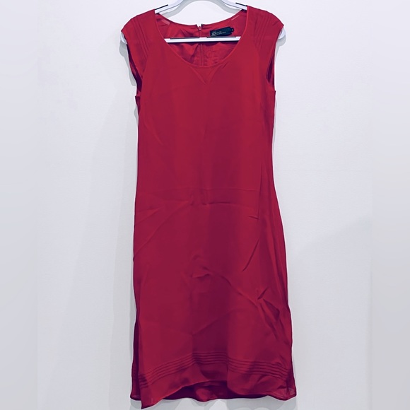 DAVID LAWRENCE Magenta Formal Midi Dress, 100% Viscose. Design, Smart Casual - Picture 4 of 8